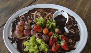 Raisins, fraises et chocolat