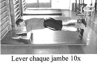 Elévation d'une jambe