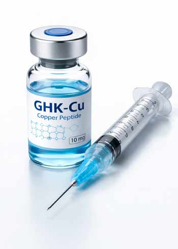 flacon de peptide de cuivre et seringue