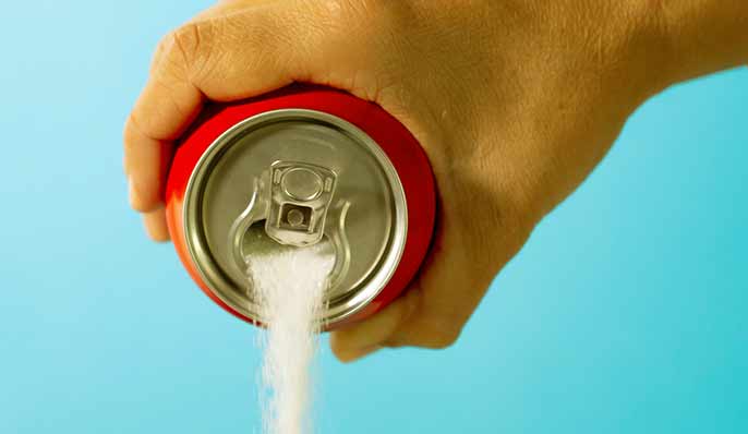 soda et poudre d' edulcorant